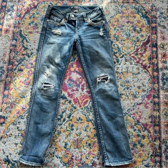 Insane Y2k grunge mallgoth super low rise distressed ribcage jeans by SIlver - Picture 4 of 4